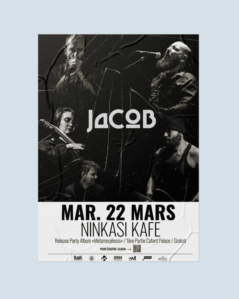 Affiche de concert pour le groupe JACOB